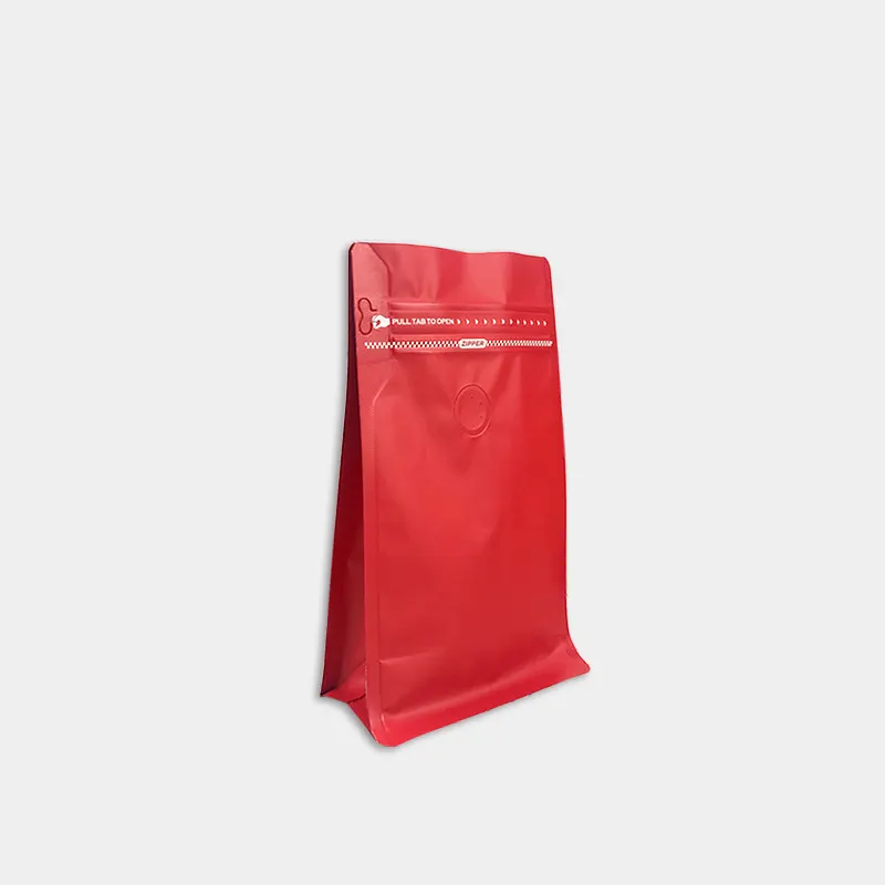 500g grinding coffee bag eight side sealing bag flat bottom pouch with zipper and air valve