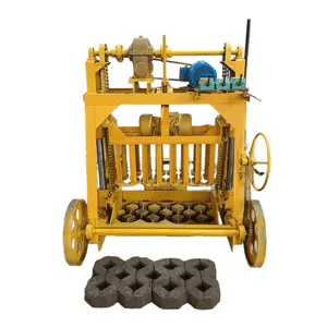 Máquina móvel KM4-35 para tijolos de concreto, máquina de tijolos de cimento e blocos de semeadura de grama em forma de 8 unidades, direto da fábrica