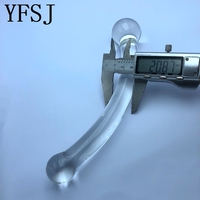 YFSJ Little Seahorse Masseur de prostate en verre borosilicate, baguette anale - 8 pouces, stimulateur double extrémité du point G pour femmes
