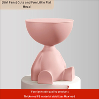 Adorable table basse « Flat Head » |   Petite table d'appoint ronde au design crémeux pour chevet et coin, mobilier de maison