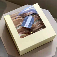 Boîte à pâtisserie transparente à fenêtre pour gâteau en couches, style coréen, pour biscouits en forme de bateau de riz glutineux, flocons de neige et madeleines