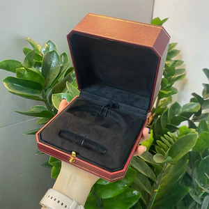 Premium Full Set Red Octagonal Jewelry <b>Box</b> Shockproof Velvet Lining Ring Necklace Storage Packaging For Jewelry Store Display Sa - Product Image 4