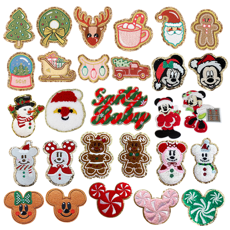 Рождественская серия нашивки из синели с рисунком Микки