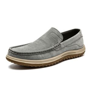 Korean Version Men's Trendy Genuine Leather Suede Bean Shoes Top Layer Breathable Casual Driving Walking Style Slip-On - Product Image 2