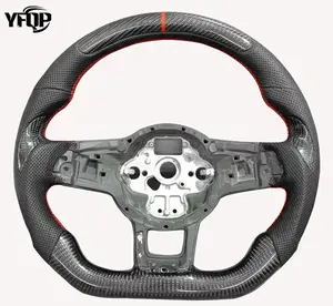 Factory Price Custom Carbon Fiber Led Steering Wheel Carbon Fiber For Volkswagen Golf GTI / R Mk7