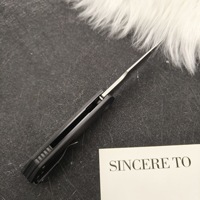 Couteau de chasse en acier 14C28N haute dureté avec manche G10, couteau pliant de poche pour le camping et la randonnée