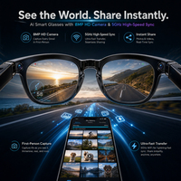 Lunettes de soleil intelligentes 8M avec caméra et traduction IA, photo HD 4K, étanches, pour la conduite en extérieur, lunettes assistées par IA