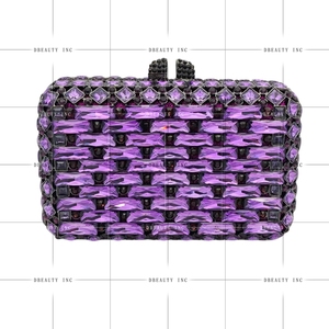 Sac de soirée élégant pour femme avec cristaux carrés, pochette à strass étincelants, sac à bandoulière brillant pour le Nouvel An et les sorties nocturnes - Product Image 5