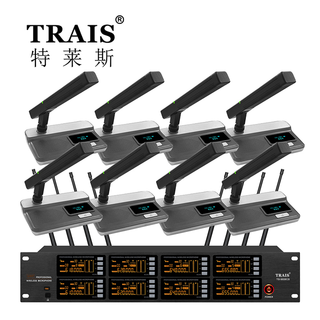 Factory Direct Most Popular Professional Wireless Meeting Mic 8 Channels UHF Desktop Condenser Conference Microphone