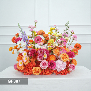 DKB <b>Artificial</b> <b>Flowers</b> Decor Wedding wedding decoration & supplies Handmade Orange Aisle Runner <b>Flower</b> Row for Wedding Decor - Product Image 3