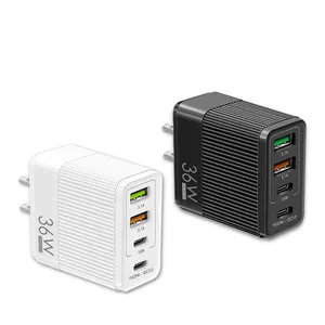 מכירה לוהטת 36w 2USB 2PD האיחוד האירופי ארה"ב בריטניה תקע מהיר מהיר 6A USB C קיר נסיעות מטען לטלפון נייד מטען תחנה