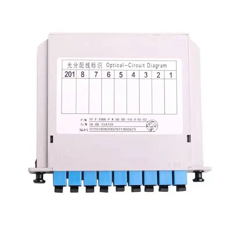 FTTH epon gpon LGX كاسيت نوع 1 4 8 12 16 32 64 128 النواة SC UPC الألياف موزع بصري بتقنية المتحكم المنطقي القابل للبرمجة 1x8 lgx box