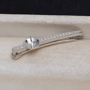 Accessoire de cheveux rétro élégant pour femme en argent S925 avec 8-10 perles incrustées, plateau vide tendance DIY 4206 pour filles - Product Image 2