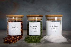 Kitchen Storage <b>Glass</b> Jars Set Spice <b>Container</b> Bottles With Bamboo Bottle Spice Bottle - Product Image 5