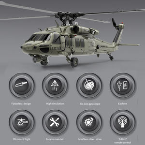Hélicoptère télécommandé Black Hawk <span class=keywords><strong>UH60</strong></span> F09 Simulation à l'échelle 1/47 6CH Brushless Prise en charge de la personnalisation - Product Image 6