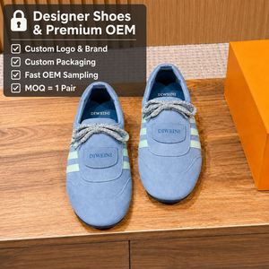 Chaussures de luxe pour hommes et femmes, chaussures de marche en daim bleu clair de haute qualité, baskets rétro GAT, baskets de course, nouveauté - Product Image 1