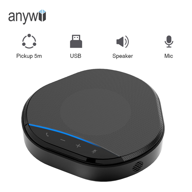 Anywii Wired Conference Speakerphone System with Wireless Microphone for Video Conferences and Meetings