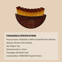 Brosse faciale lymphatique en bois avec poils de chèvre naturels, brosse nettoyante pour le visage en poils de cheval, drainage lymphatique