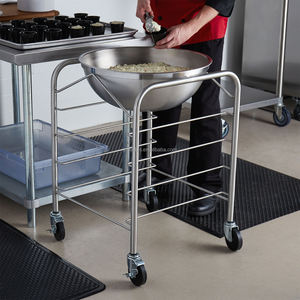 Chariot de rangement mobile robuste en acier inoxydable pour bols mélangeurs avec 4 plateaux coulissants pour cuisine professionnelle - Product Image 2