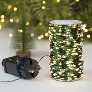 Décoration de Noël : Lumières <span class=keywords><strong>LED</strong></span> vertes à piles avec fil de cuivre <span class=keywords><strong>micro</strong></span> et télécommande pour pots et créations artisanales - Product Image 6