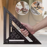 Règle triangulaire en alliage d'aluminium de 12 pouces, outil triangulaire à 45/90 degrés, règle à angle droit, outils de mesure pour la menuiserie