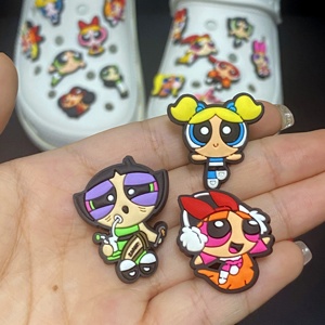Accessori per Scarpe <span class=keywords><strong>Powerpuff</strong></span> Girls: Charm in PVC Modello FC con Personaggi Blossom, Bubbles e Buttercup, Prodotti in Cina - Product Image 3