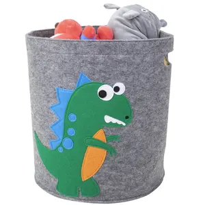 Woven Foldable Bathroom Different Size Recycled Decorative Felt Cloth Storage Basket For Laundry With Handle Baby Cloth Storage