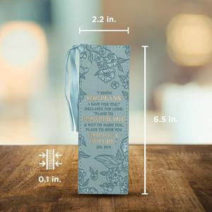 Marcapáginas <span class=keywords><strong>de</strong></span> Piel Sintética con Versículo Bíblico para Mujer, Conozco los Planes que tengo para ti - Jeremías 29:11, Versículo Inspirador - Product Image 5