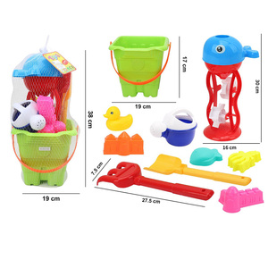 Ensemble de jouets de plage colorés pour enfants avec seau, pelle, bêche, sablier – Jouets d'été pour aire de jeux extérieure et bac à sable – Vente en gros - Product Image 2