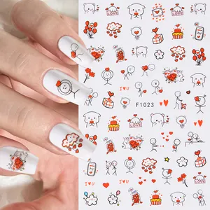 Nail Art Stickers Decals Heart Toe Nail Sticker Nail Decorations Stickers 2024