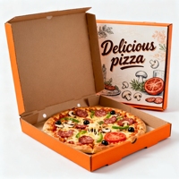 Boîtes à pizza en carton ondulé biodégradable personnalisées en gros - Tailles de 8 à 14 pouces, design extérieur personnalisable