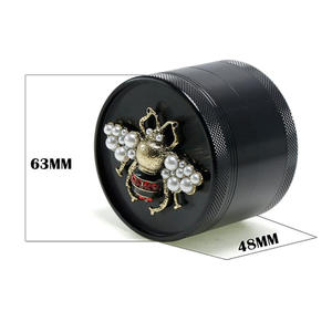 4 piezas de molinillo bonito de aluminio de 2,5 "para niñas con tapa de Animal de diamante Artificial decoración de mariposa suministros de ahumadero rosa - Product Image 2