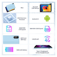 Tablet PC Pritom Marca A523 Octa Core de 10 Pulgadas con Android 15.0
