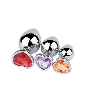 Sex Edelstahl Metal <span class=keywords><strong>Anal</strong></span> <span class=keywords><strong>Plug</strong></span> China Set Adult Butt <span class=keywords><strong>Plug</strong></span> <span class=keywords><strong>Anal</strong></span> <span class=keywords><strong>De</strong></span> Coarzon Riesig Amethyst Red Heart with Heart Glass Base - Product Image 6