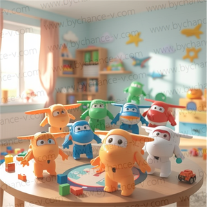 Figurines d'action avion de dessin animé en promotion, super héros volants, jouets en plastique, cadeaux de fête, remplisseurs de sacs de butin, prix de classe - Product Image 3