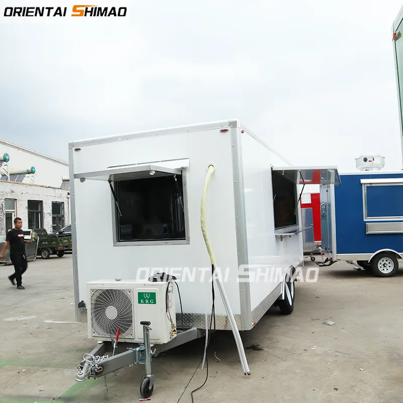 High quality mobile ice cream catering food trailer australia for sale coffee pizza chinese fast food cart bbq burger food van