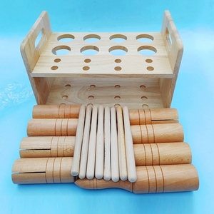 Wholesale 8pcs Wooden Sound Tube with Wooden Holder Orff Percussion Instrument For Preschool Classroom <b>Musical</b> Teaching Aids - Product Image 4