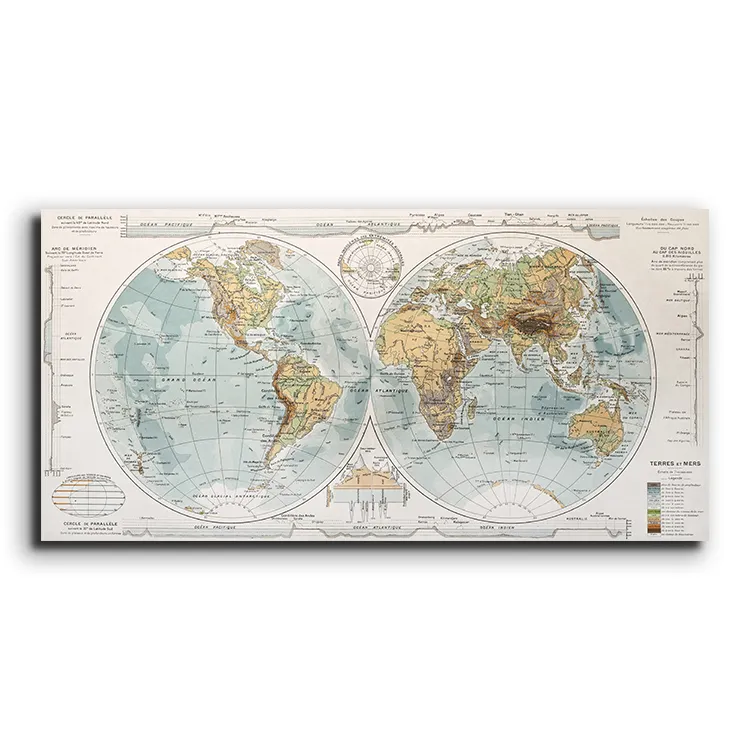 best selling map high definition print painting printing canvas paintings indoor for home decoration