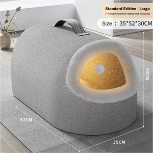 חיות מחמד באיכות גבוהה קנקן חתול חורף חם סגור לחלוטין נוסף ערמומי ענק מיטת קנקן מחומם - Product Image 3