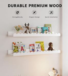 23 <span class=keywords><strong>inch</strong></span> Vườn Ươm kệ sách, <span class=keywords><strong>4</strong></span>-Pack trắng nổi vỏ sò Kệ phòng ngủ trẻ em Toddler bé phòng vỏ sò kệ - Product Image 3