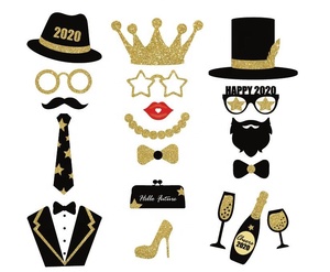 Cornice per Foto di Capodanno 2026, Accessori per Photobooth, Cappello, Baffi, Labbra, Decorazioni per Festa di Capodanno e Natale - Product Image 4