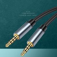 Câble AUX TRRS mâle-mâle 3,5 mm avec microphone, cordon audio stéréo pour voiture, PC, casque et haut-parleur