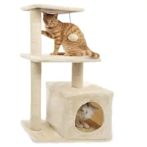 Sürdürülebilir stoklanan kolay montaj dayanıklı kedi mobilya yüksek tırmanma kınamak kedi ağacı