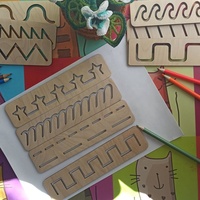 Juego de 10 Plantillas de Madera para Aprender a Escribir para Niños, Juguetes de Aprendizaje Montessori