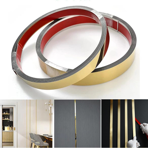 Moldura <span class=keywords><strong>de</strong></span> pared negra cepillada 201 Acero inoxidable Peel and Stick autoadhesivo Flexible pared techo borde moldura tira <span class=keywords><strong>de</strong></span> ajuste - Product Image 6