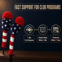 Housse de club de golf tricotée de luxe, housses personnalisées pour driver, fairway et hybride, logo brodé, accessoires OEM, vente en gros