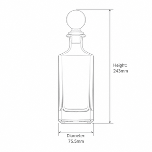 <span class=keywords><strong>Decanter</strong></span> per Whisky in Vetro Trasparente con Tappo in Vetro, Adatto per Regali Aziendali e Stampa Logo Personalizzata - Product Image 6