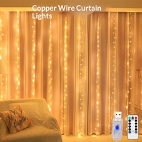 Guirlandes LED avec télécommande USB, étanches IP55, 3m*2m, blanc chaud, décoration de Noël et de mariage pour la maison