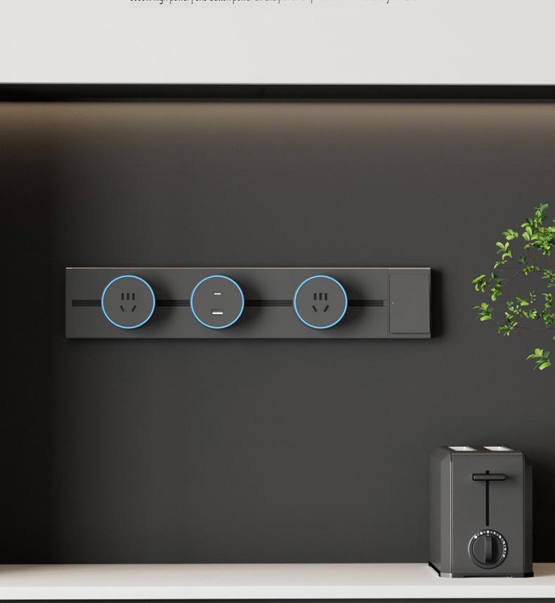 Wall Mount Power Strip, 8000W Power Socket Track For Tabletop