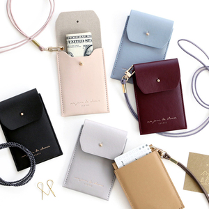 Porte-carte d'identité en cuir PU tendance, à suspendre au cou, pour carte de travail, contrôle d'accès, carte IC, cordon de suspension, sac à carte - Product Image 5